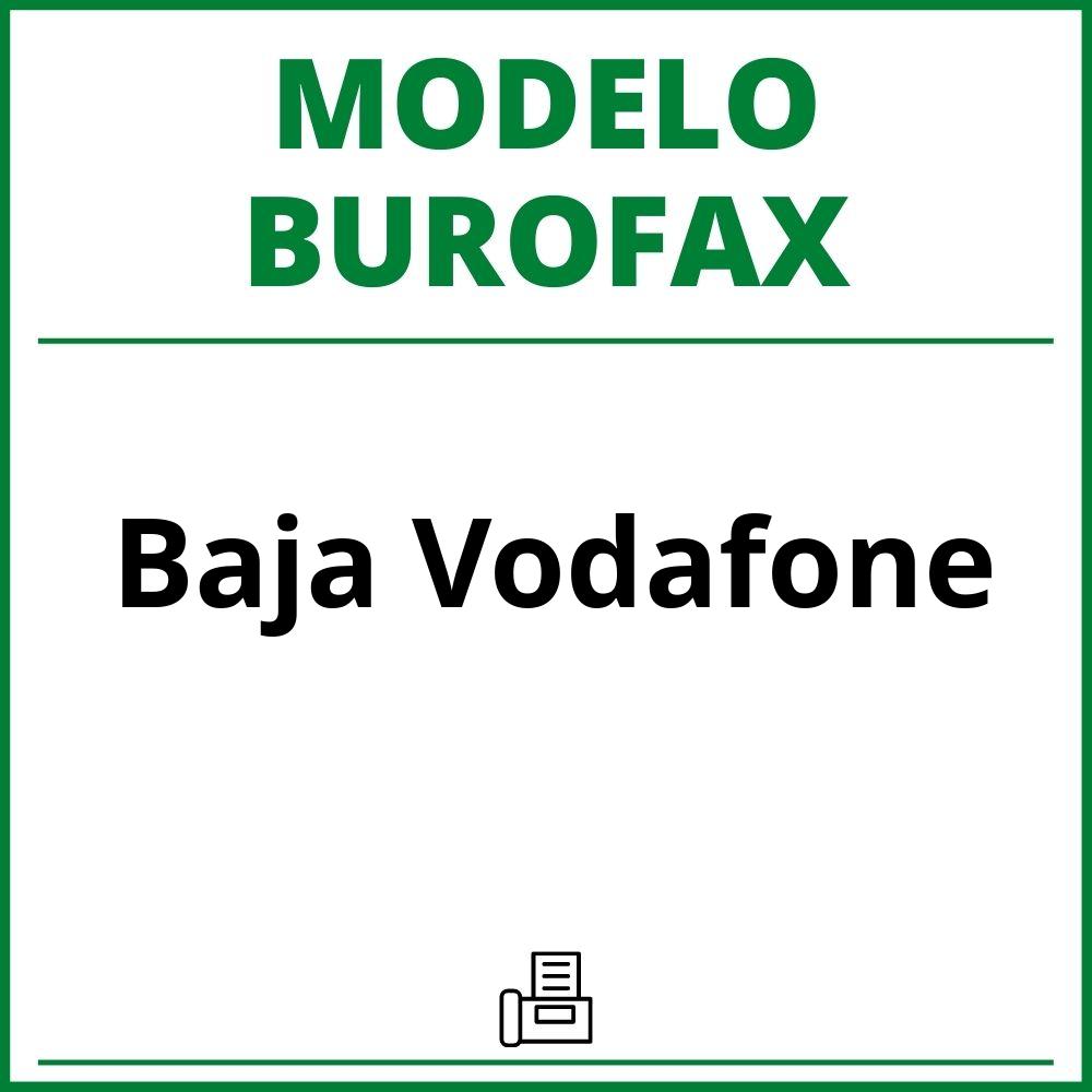 Modelo Burofax Baja Vodafone