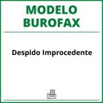 Modelo Burofax Despido Improcedente