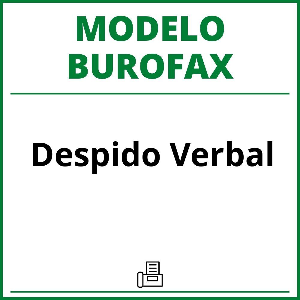 Modelo Burofax Despido Verbal