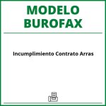 Modelo Burofax Incumplimiento Contrato Arras