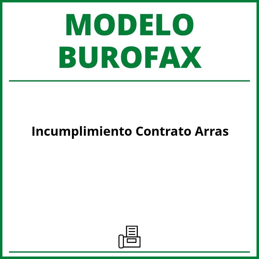 Modelo Burofax Incumplimiento Contrato Arras