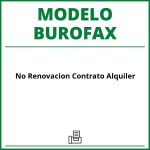 Modelo Burofax No Renovacion Contrato Alquiler