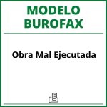 Modelo Burofax Obra Mal Ejecutada