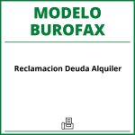 Modelo Burofax Reclamacion Deuda Alquiler