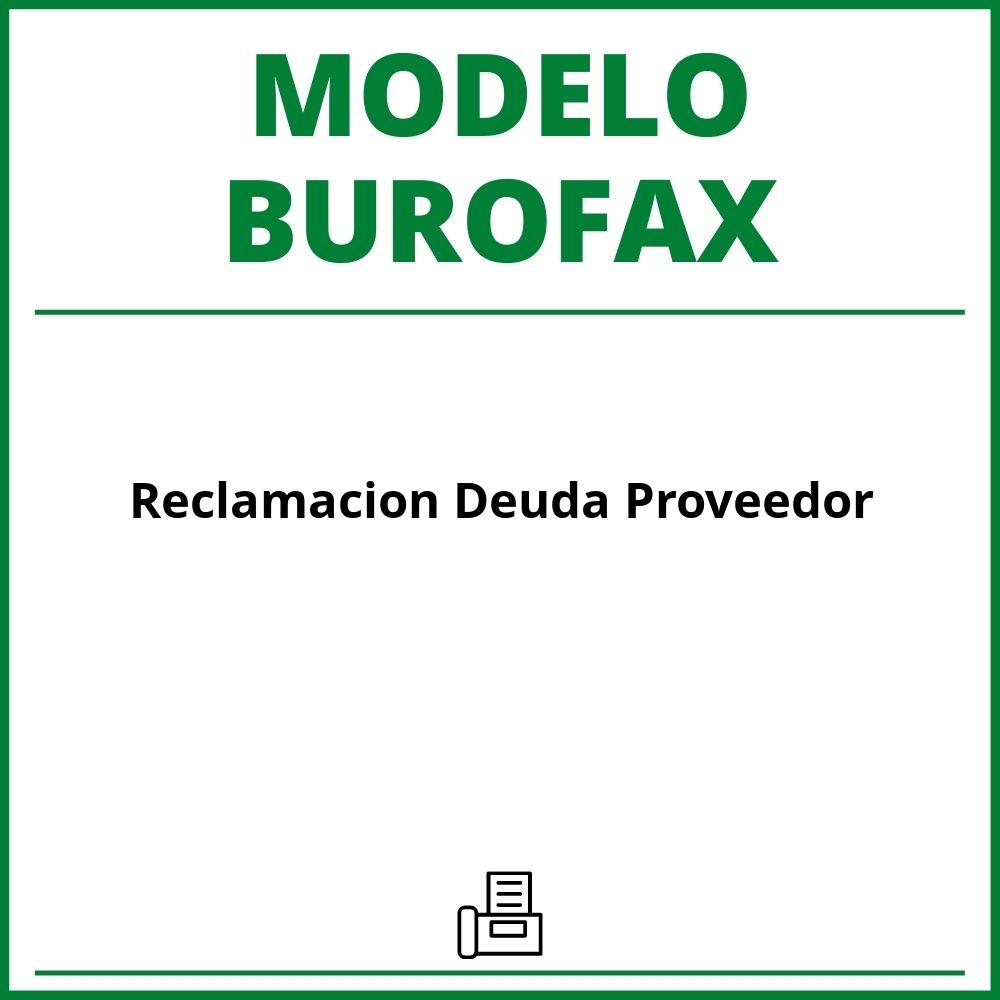 Modelo Burofax Reclamacion Deuda Proveedor