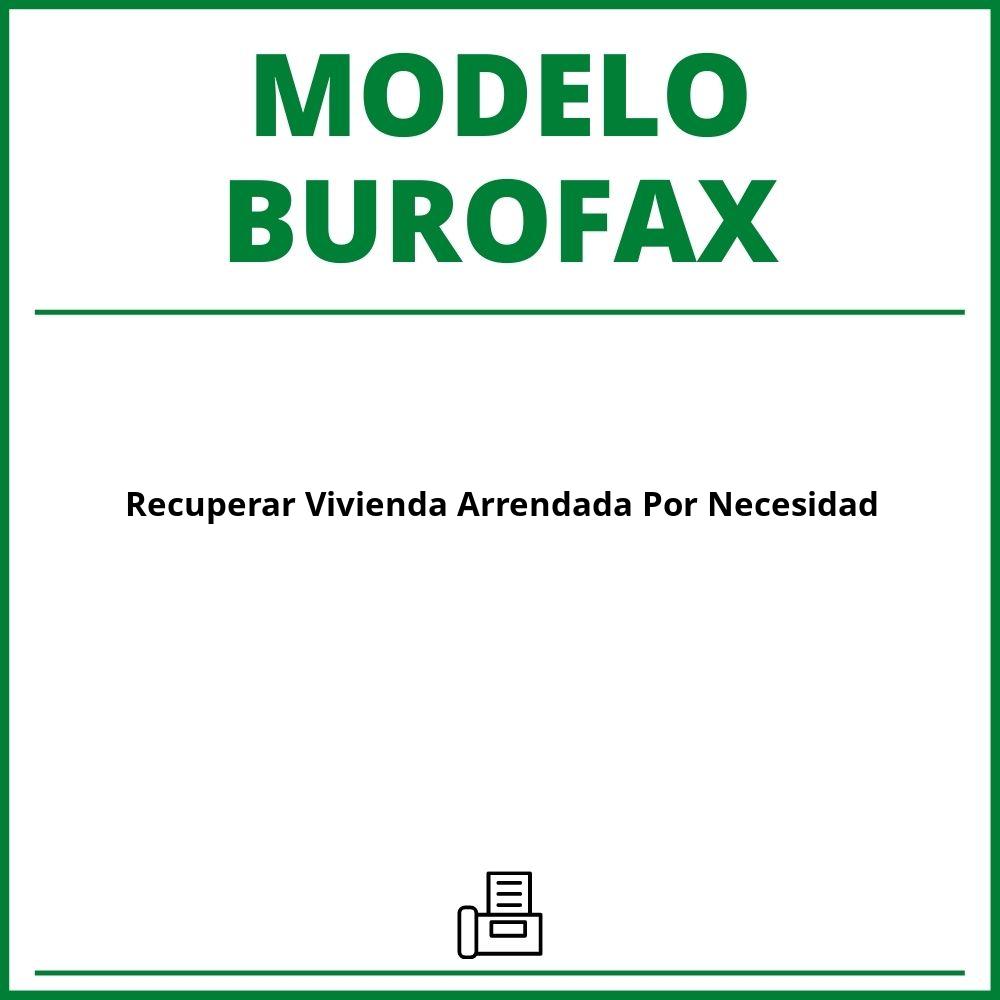 Modelo Burofax Recuperar Vivienda Arrendada Por Necesidad 0215