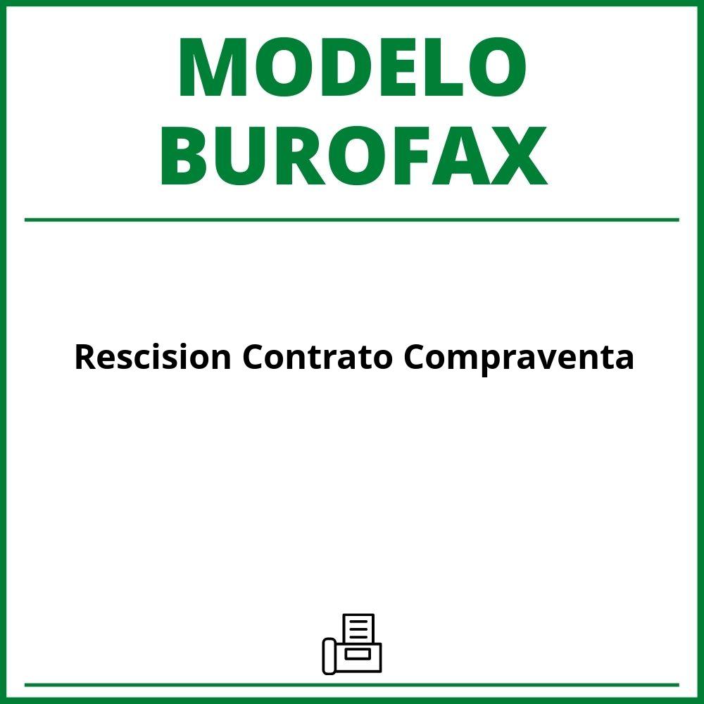 Modelo Burofax Rescision Contrato Compraventa