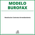 Modelo Burofax Resolución Contrato Arrendamiento